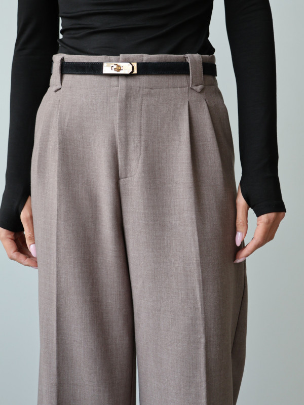 Spodnie z wysokim stanem rozszerzane norkowe ARLES 7