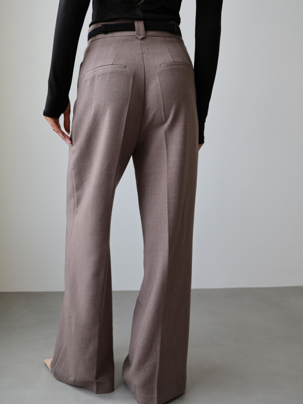 Spodnie z wysokim stanem rozszerzane norkowe ARLES 6