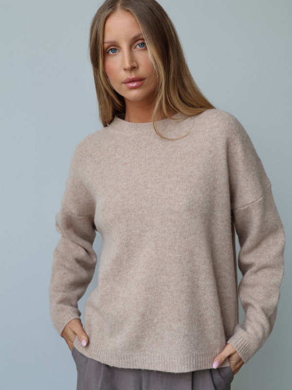 Sweter 100% wełna merino premium MERENE beż 2