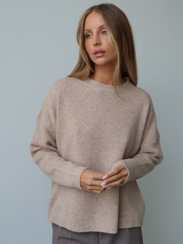 Sweter 100% wełna merino premium MERENE beż 4