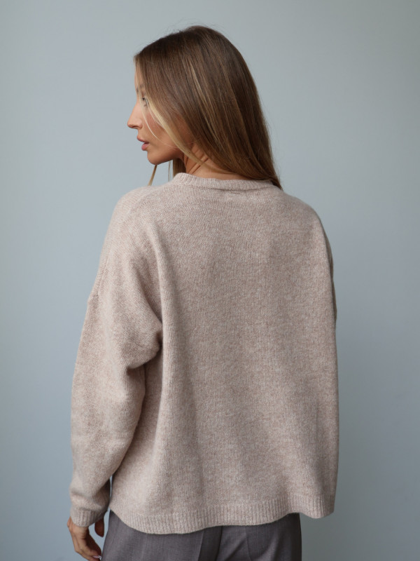 Sweter 100% wełna merino premium MERENE beż 5