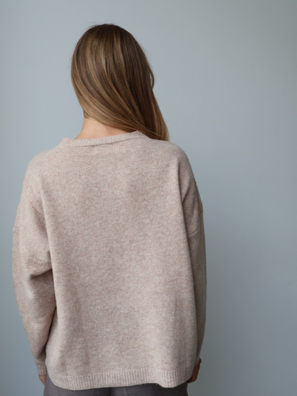 Sweter 100% wełna merino premium MERENE beż 6