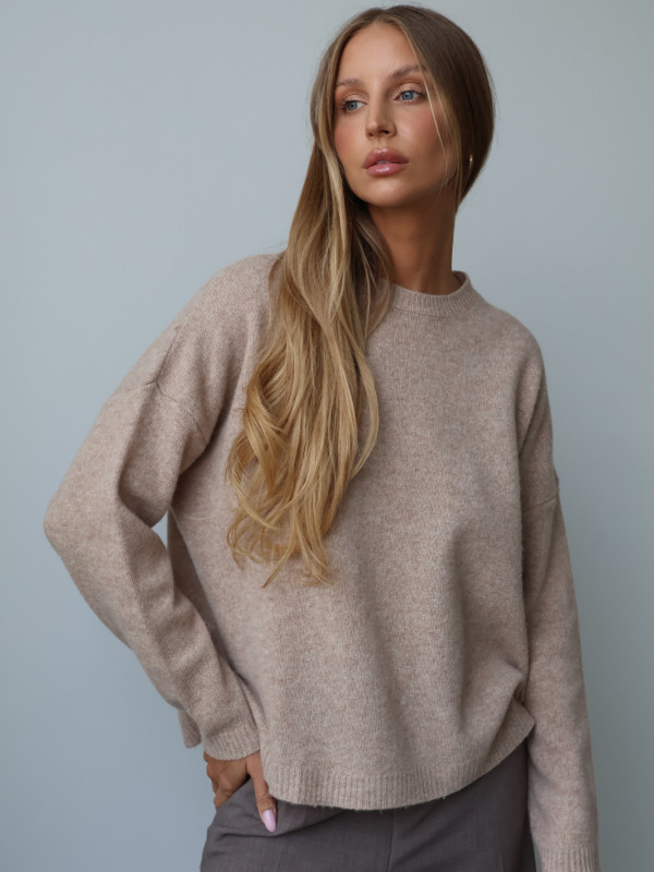 Sweter 100% wełna merino premium MERENE beż 1