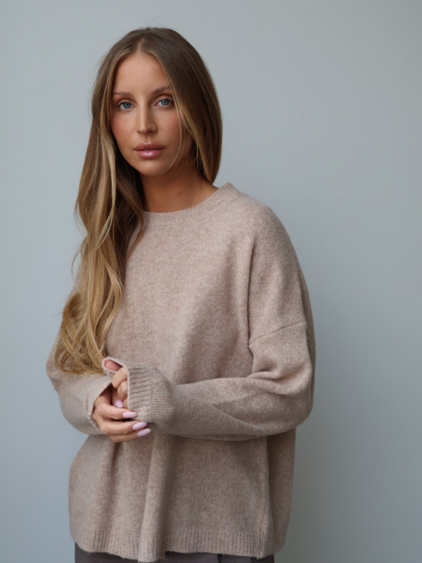 Sweter 100% wełna merino premium MERENE beż 7