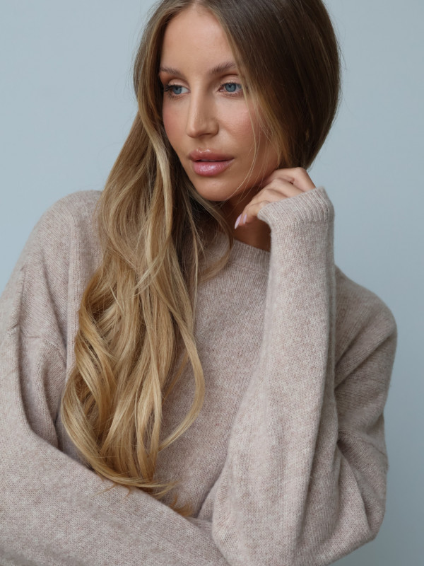 Sweter 100% wełna merino premium MERENE beż 8