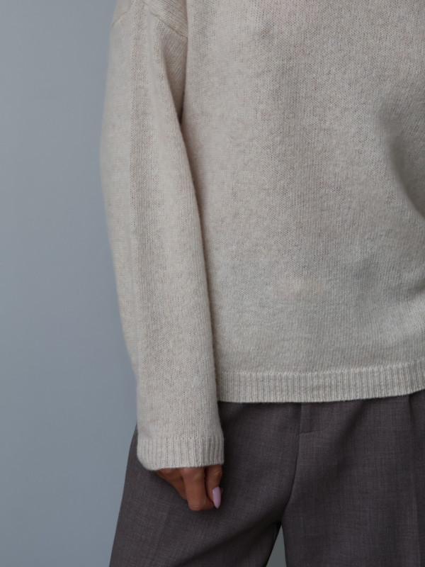 Sweter 100% wełna merino premium MERENE jasny beż 3