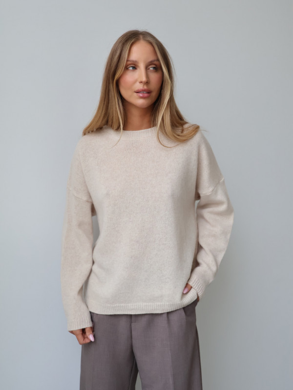 Sweter 100% wełna merino premium MERENE jasny beż 5