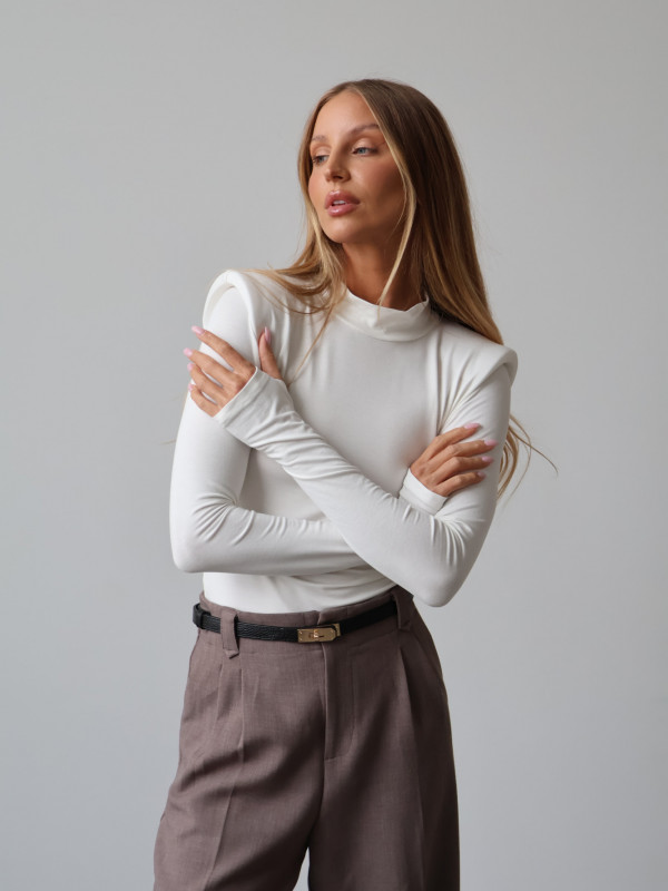 Golf z poduszkami 100% wiskoza AMELINE biały 1