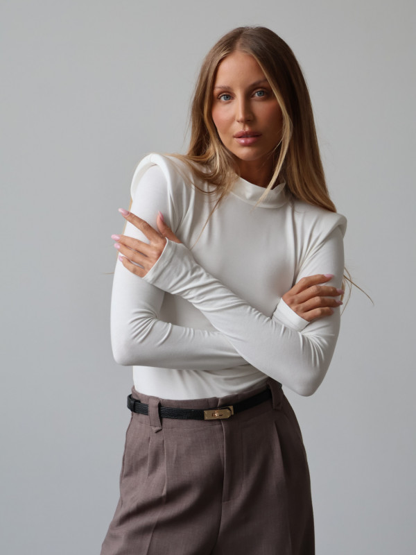 Golf z poduszkami 100% wiskoza AMELINE biały