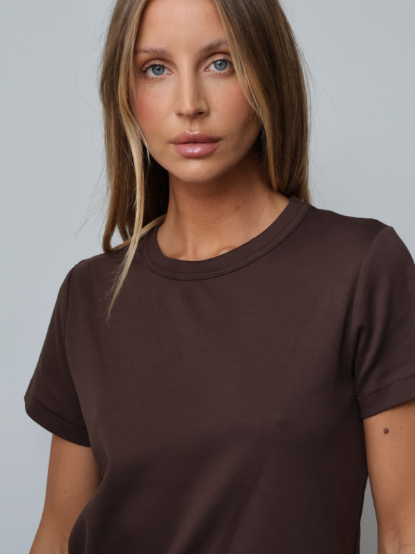 T-shirt PREMIUM 100% bawełna czekolada MAELIS 4