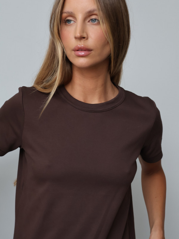 T-shirt PREMIUM 100% bawełna czekolada MAELIS 5