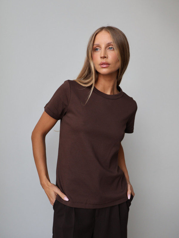 T-shirt PREMIUM 100% bawełna czekolada MAELIS 6