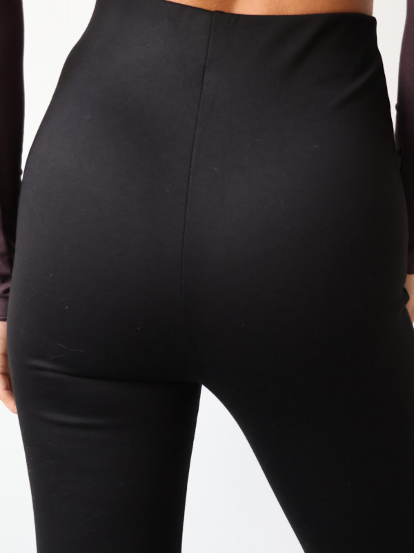 Legginsy z bawełny z rozcięciem czarne KATE 10