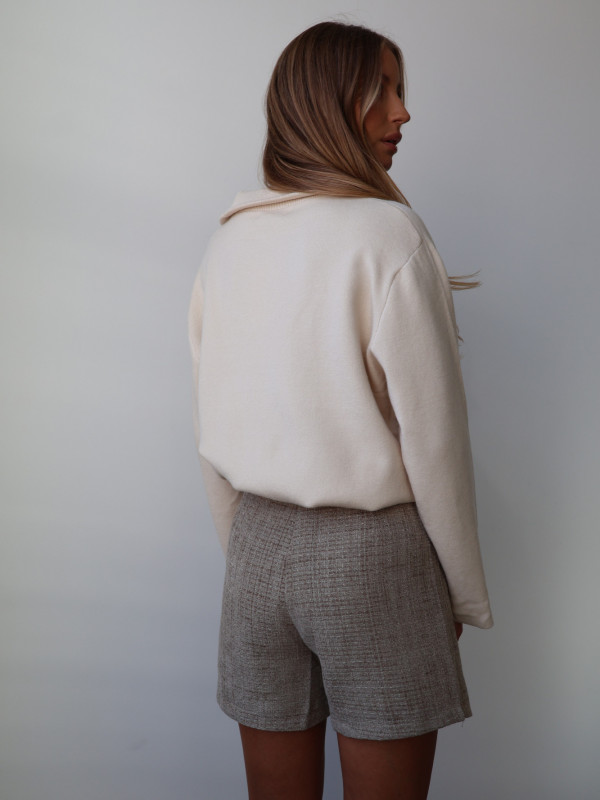 Sweter polo z zamkiem beż ARLON 7
