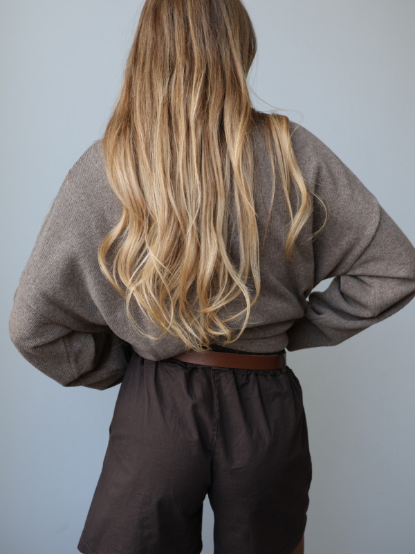 Szorty z paskiem czekolada PIA 5