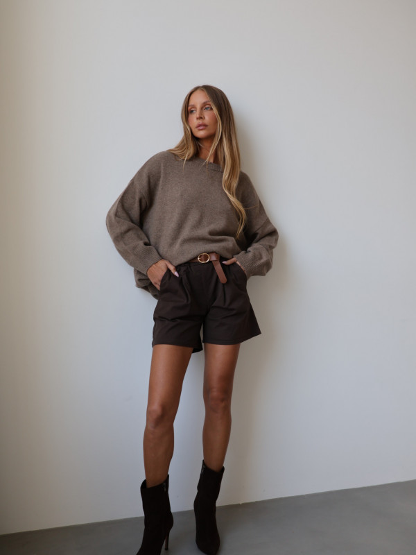 Szorty z paskiem czekolada PIA 10