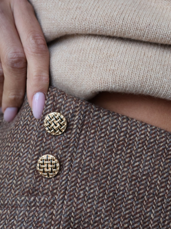 Szorty strukturalne z wełną brąz CASCAIS 5