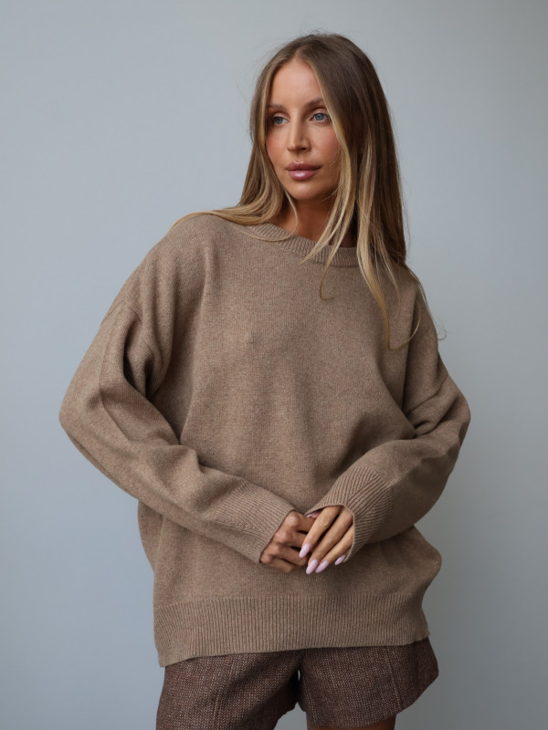 Szorty strukturalne z wełną brąz CASCAIS 2