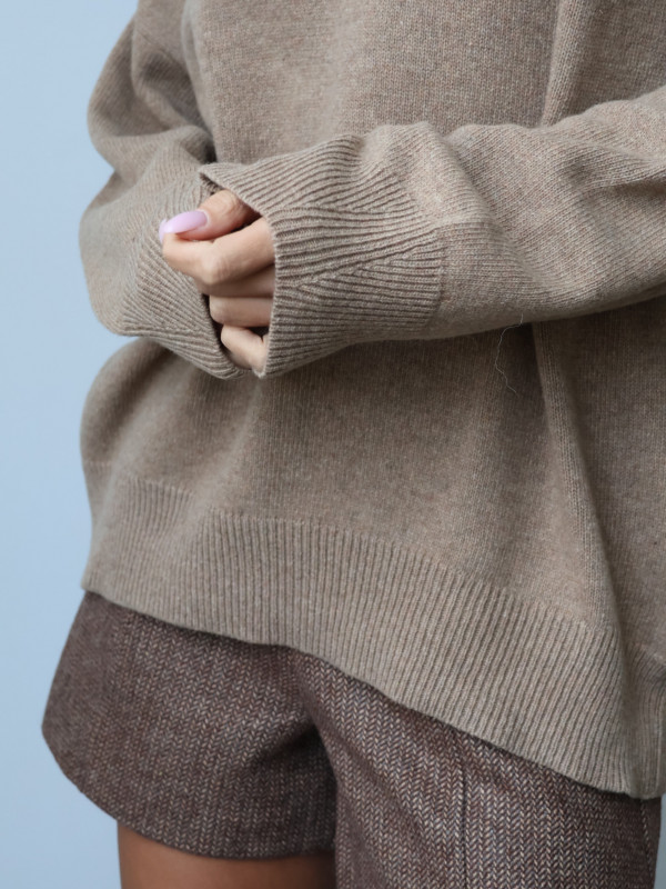 Sweter wełniany LANA fango 9