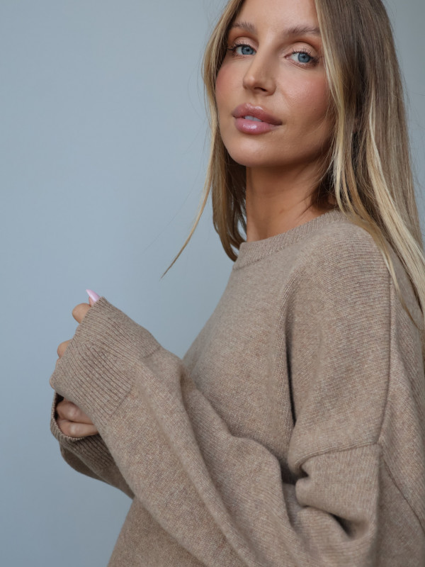 Sweter wełniany LANA fango 8