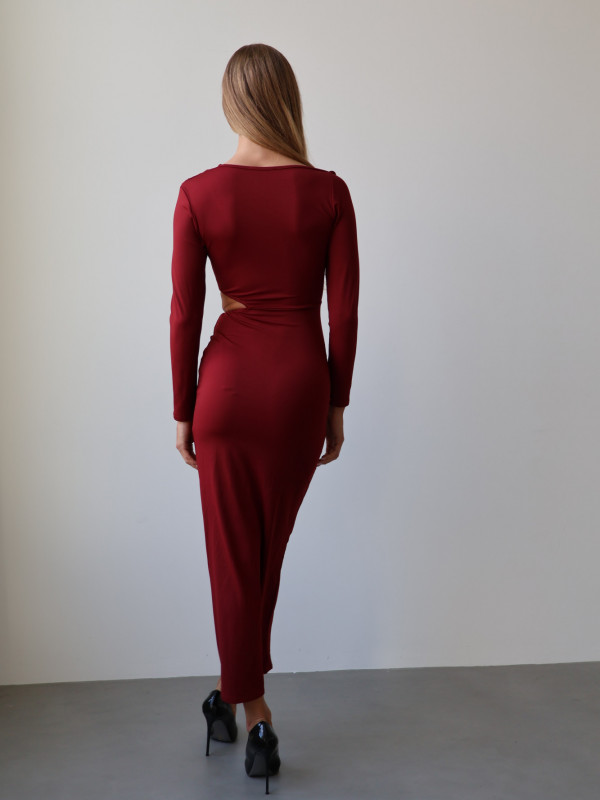 Sukienka z wycięciem czerwona LADY 20