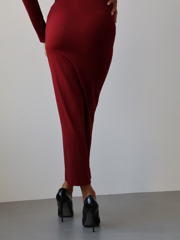 Sukienka z wycięciem czerwona LADY 19