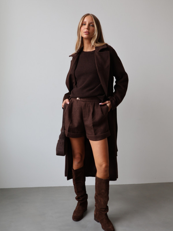 Sweter 100% wełna merino premium MERENE czekolada 1