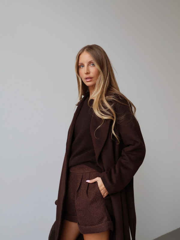 Sweter 100% wełna merino premium MERENE czekolada 13