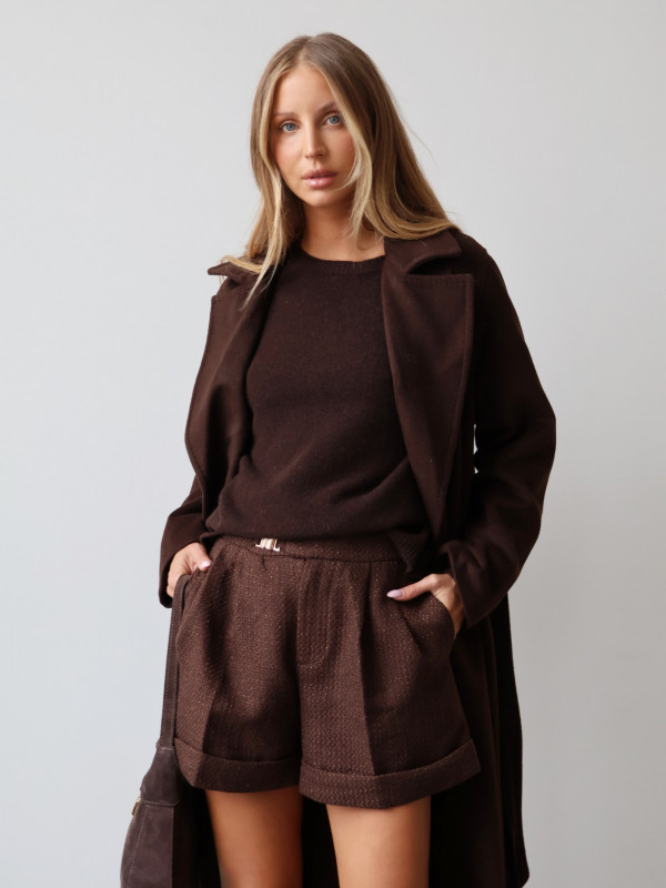 Sweter 100% wełna merino premium MERENE czekolada 15