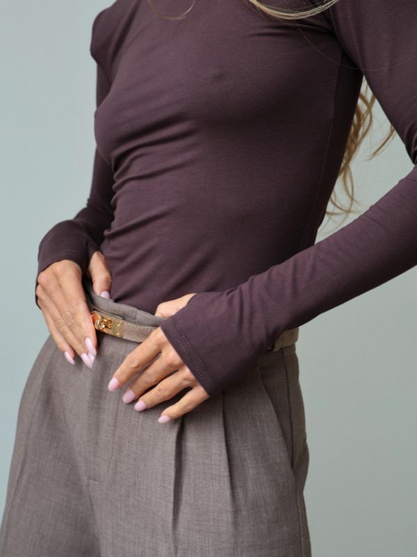 Golf z poduszkami 100% wiskoza AMELINE czekolada 5