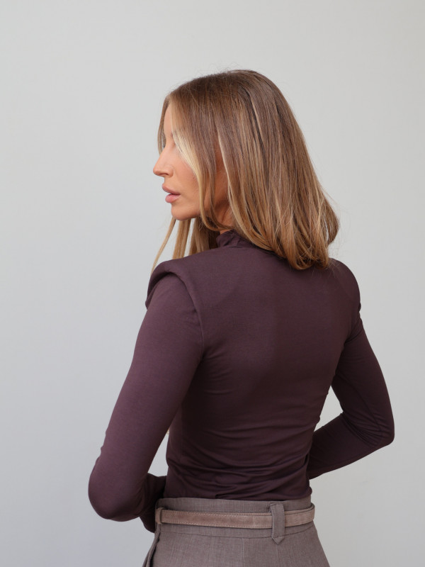 Golf z poduszkami 100% wiskoza AMELINE czekolada 10