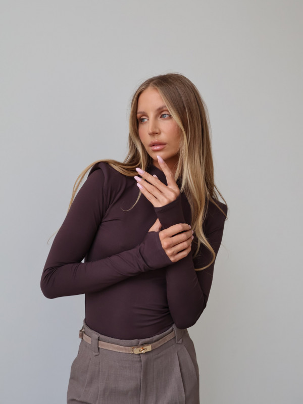 Golf z poduszkami 100% wiskoza AMELINE czekolada 12