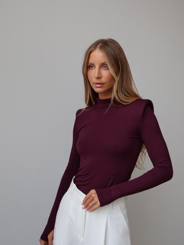 Golf z poduszkami 100% wiskoza AMELINE śliwka