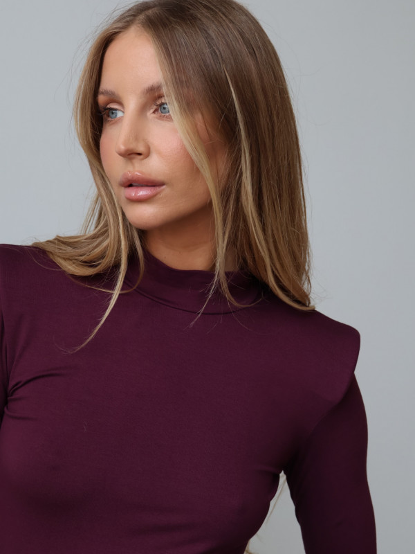 Golf z poduszkami 100% wiskoza AMELINE śliwka 1