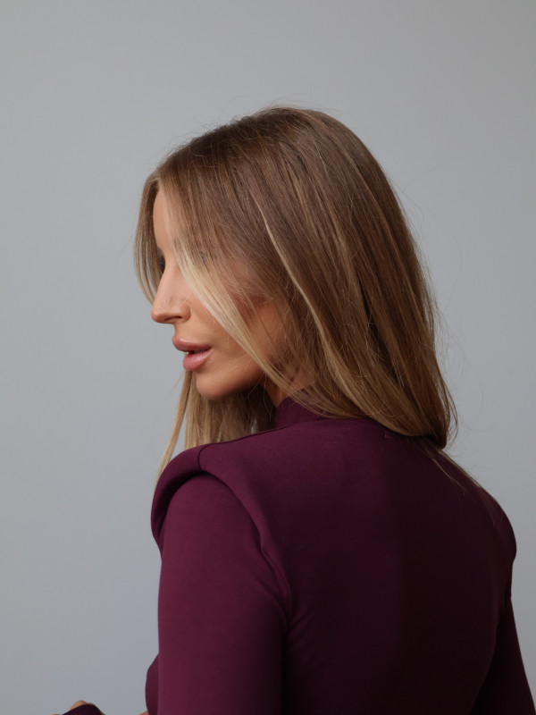 Golf z poduszkami 100% wiskoza AMELINE śliwka 7