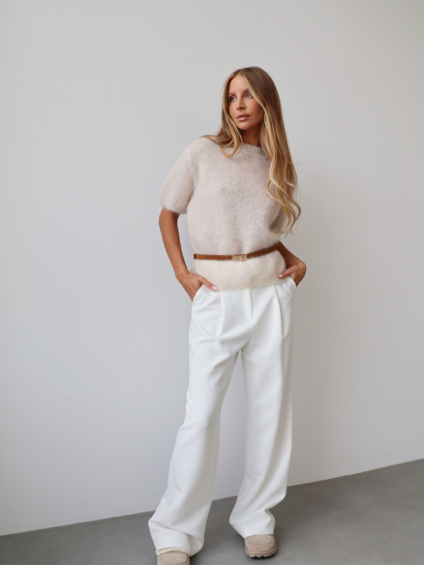 Sweter 80% moher premium YARA JASNY beż 8