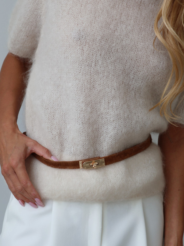 Sweter 80% moher premium YARA JASNY beż 5