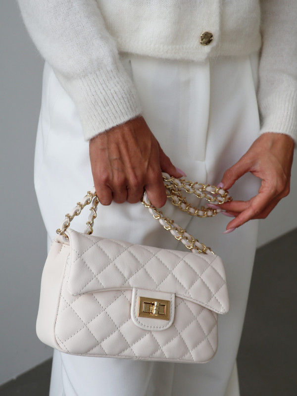 Torebka 100% skóra naturalna VANITY MINI krem 3