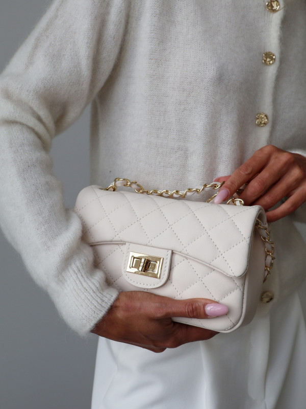 Torebka 100% skóra naturalna VANITY MINI krem 4