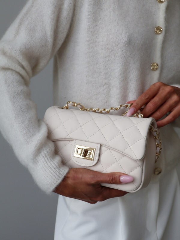 Torebka 100% skóra naturalna VANITY MINI krem 8