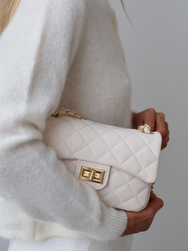 Torebka 100% skóra naturalna VANITY MINI krem 6