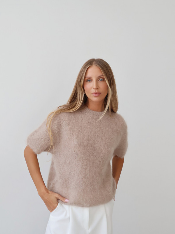 Sweter 80% moher premium YARA beż 1