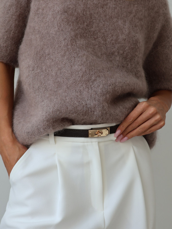 Sweter 80% moher premium YARA taupe 2