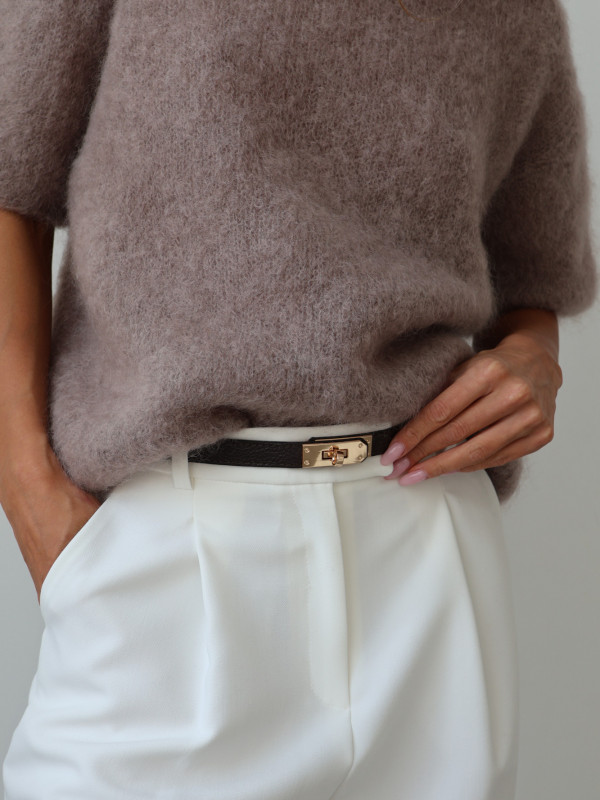 Sweter 80% moher premium YARA taupe 3