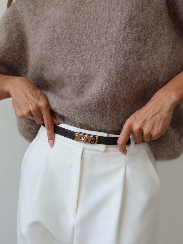 Sweter 80% moher premium YARA taupe 4