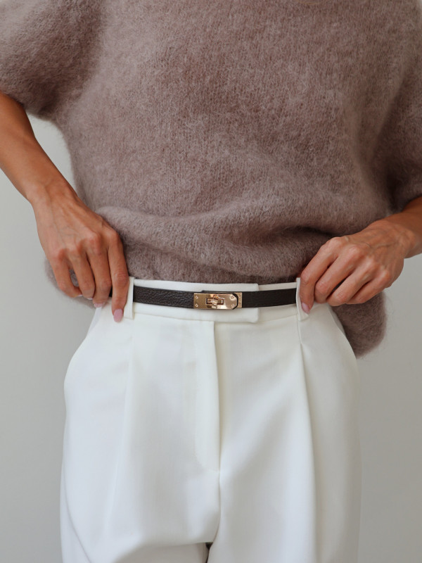 Sweter 80% moher premium YARA taupe 5