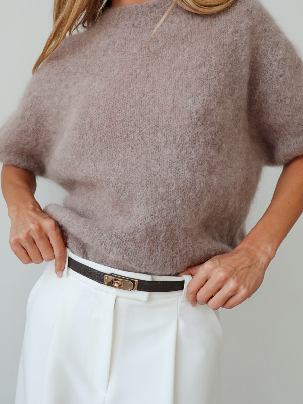 Sweter 80% moher premium YARA taupe 6