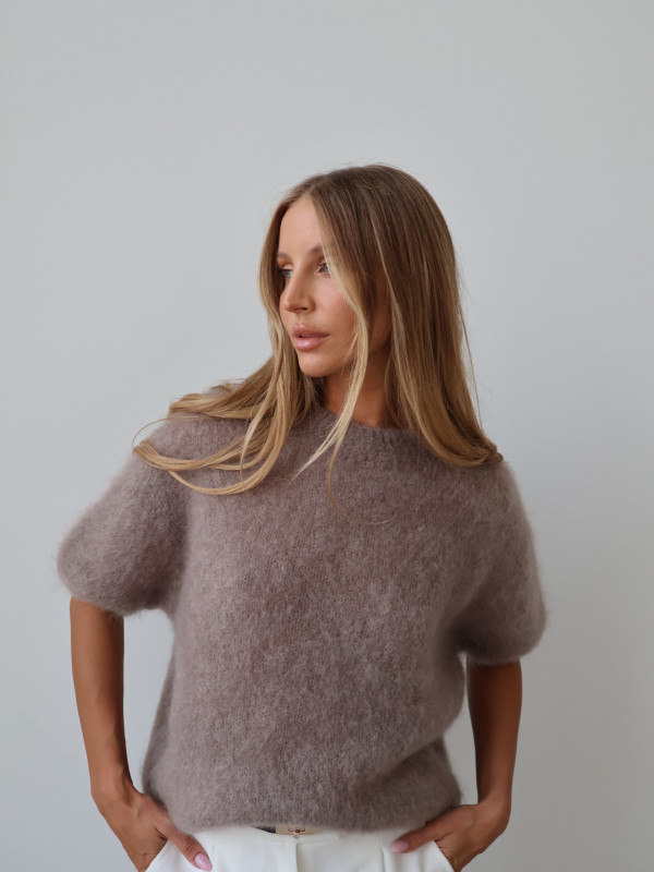 Sweter 80% moher premium YARA taupe 7