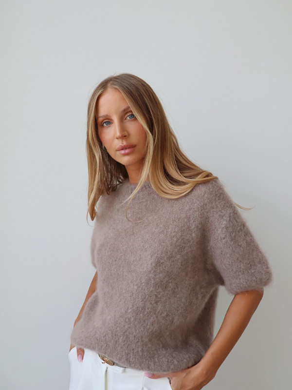 Sweter 80% moher premium YARA taupe