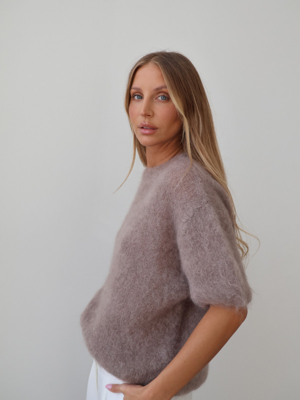 Sweter 80% moher premium YARA taupe 9